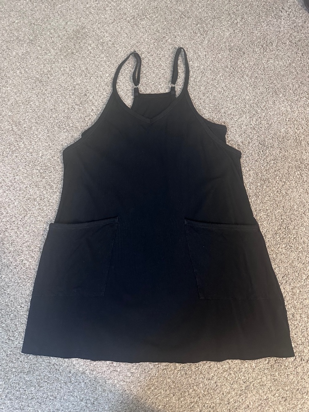 Womens Size Medium Black Adjustable Athletic Dress with Built In Shorts